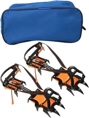 1 Pair Outdoor 12 Teeth NonSlip Ski Ice Skate Crampons Accessories