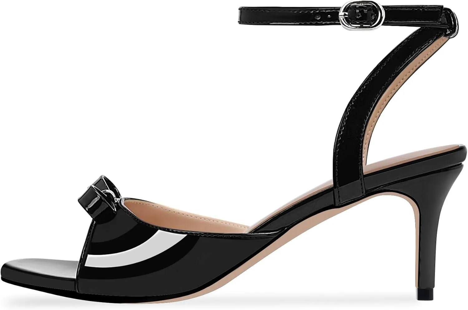 100FIXEO Women's Slingback Open Toe High Heel Bow Sandals Ankle Strap Stiletto Heel Pumps Dress Shoes