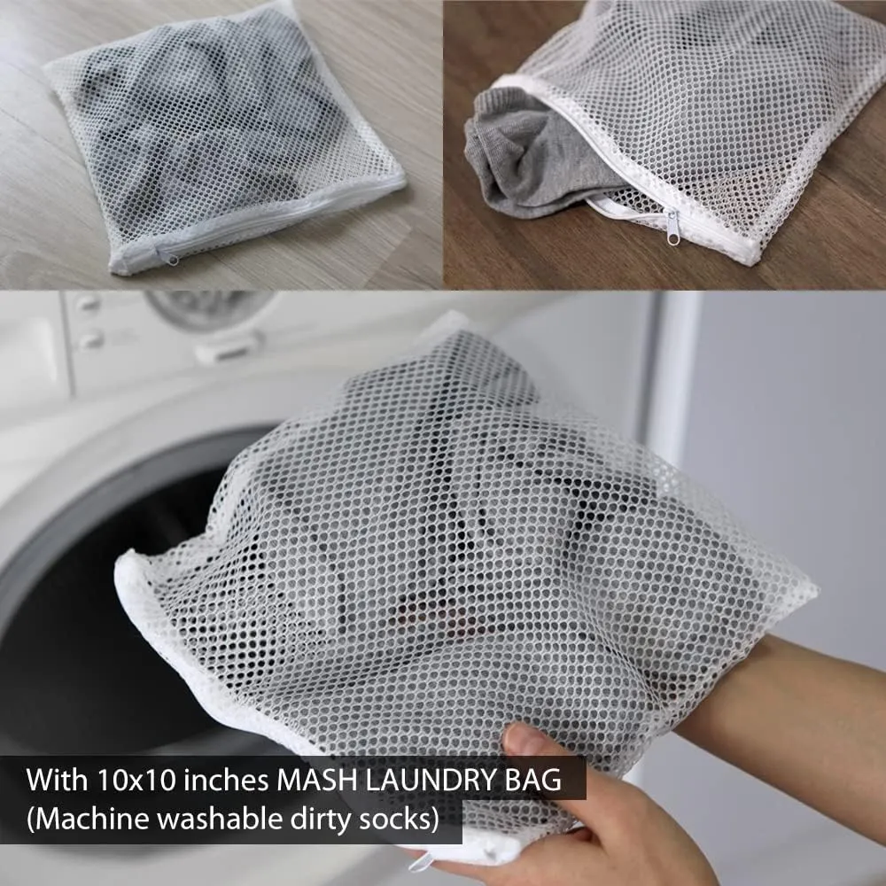12 Pairs Seamless Socks Ankle Low-Cut for Men, Women With Mesh Laundry Bag