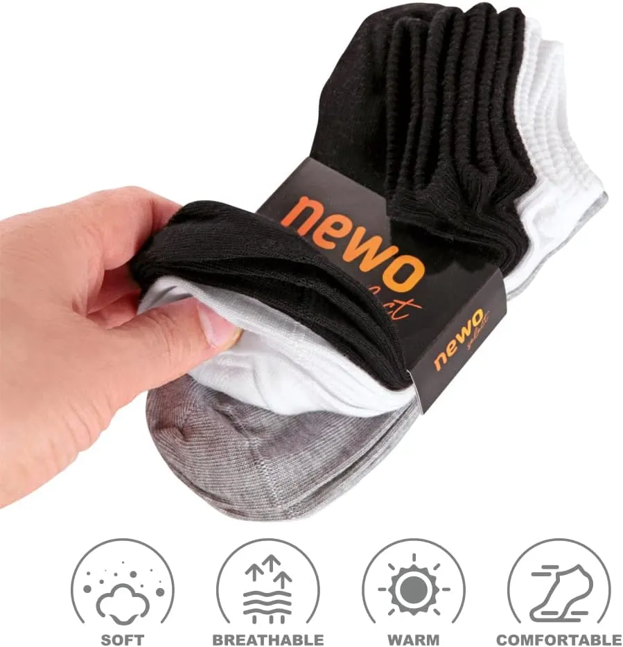 12 Pairs Seamless Socks Ankle Low-Cut for Men, Women With Mesh Laundry Bag