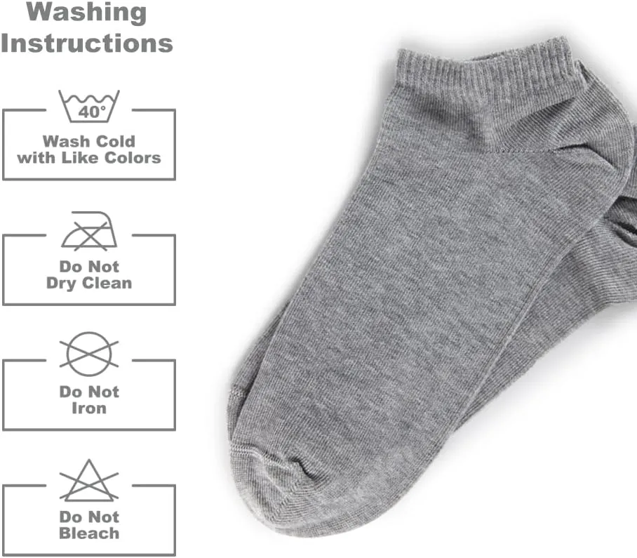 12 Pairs Seamless Socks Ankle Low-Cut for Men, Women With Mesh Laundry Bag