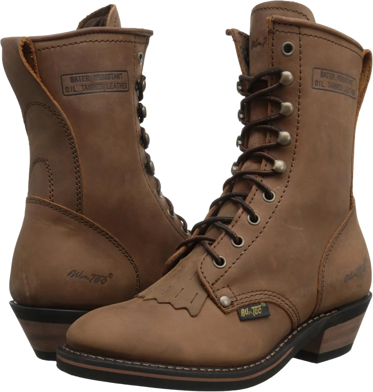 Ad Tec 8" Mid Calf Work Boots For Women Durable Full Grain Tumbled Leather & Oil Resistant Outsole Tall Packer Botas