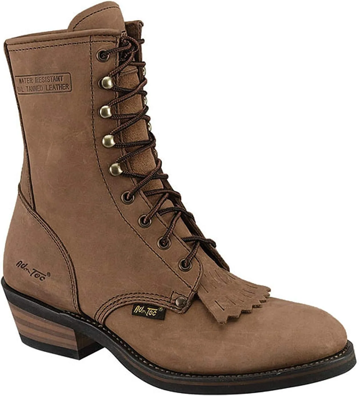 Ad Tec 8" Mid Calf Work Boots For Women Durable Full Grain Tumbled Leather & Oil Resistant Outsole Tall Packer Botas