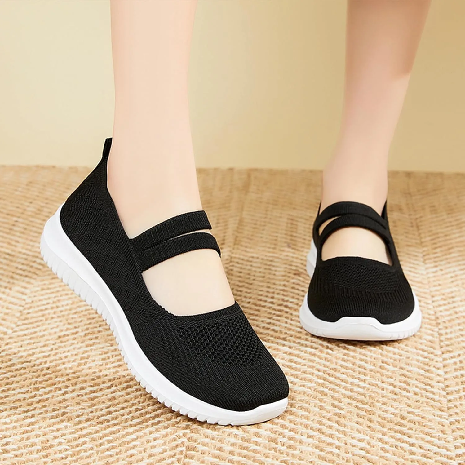 Alexis Leroy Women's Mesh Casual Walking Shoes Comfy Knit Sneakers