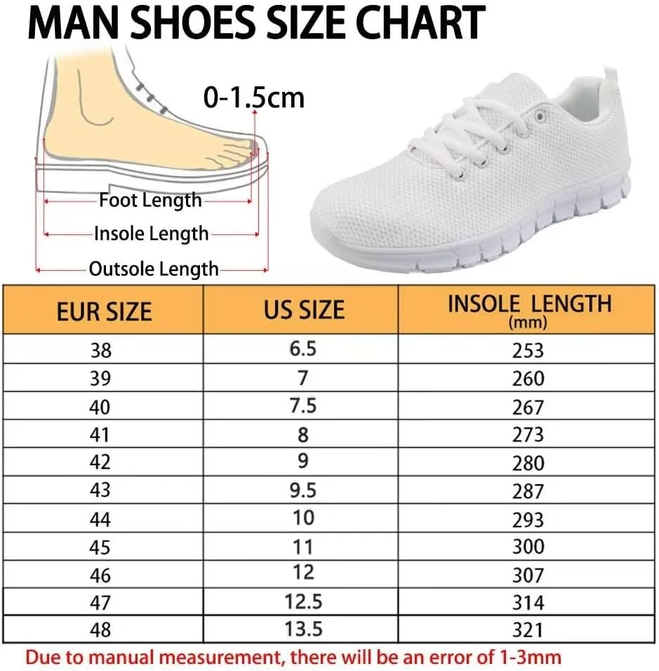 AmzPrint Women Men Athletic Sports Sneakers White Sole Running Shoes for Men Training Walking Casual Shoes Size 5.5-13.5 Us