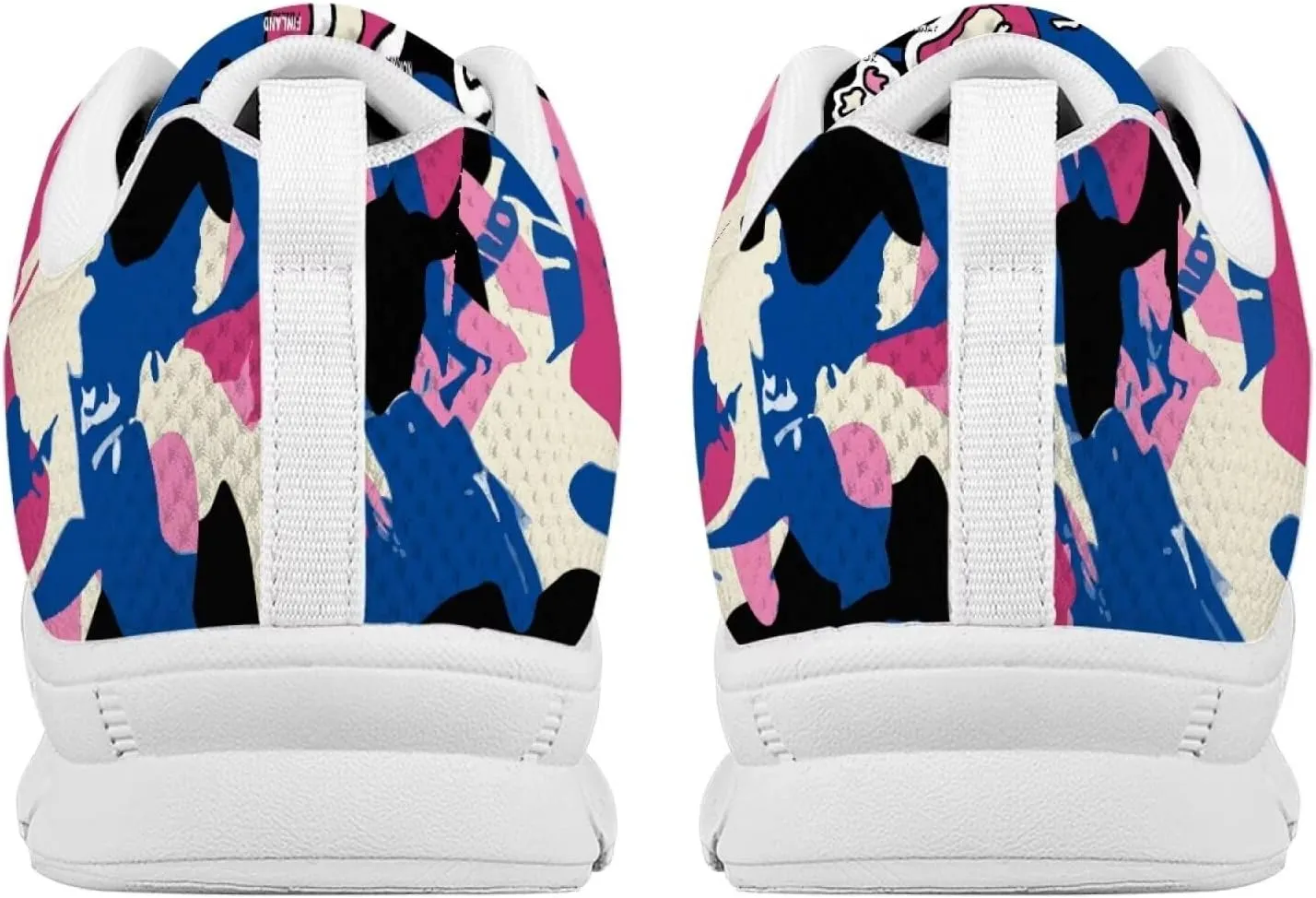 AmzPrint Women's Lightweight Work Casual Tennis Walking Shoes Cute Comfortable Work White Sole Running Shoes for Women