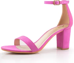 Ankis Heels for Women Open Toe Ankle Strap Chunky Heel Sandals 2.75 Inch