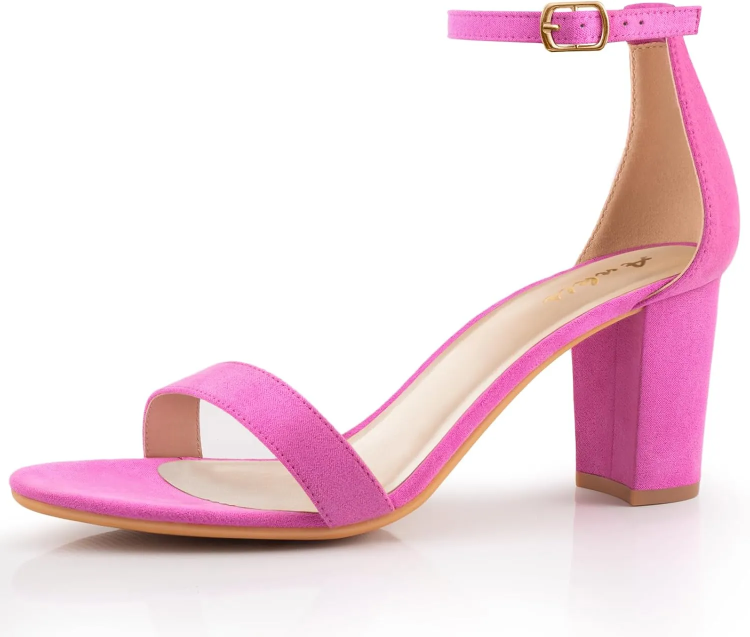 Ankis Heels for Women Open Toe Ankle Strap Chunky Heel Sandals 2.75 Inch