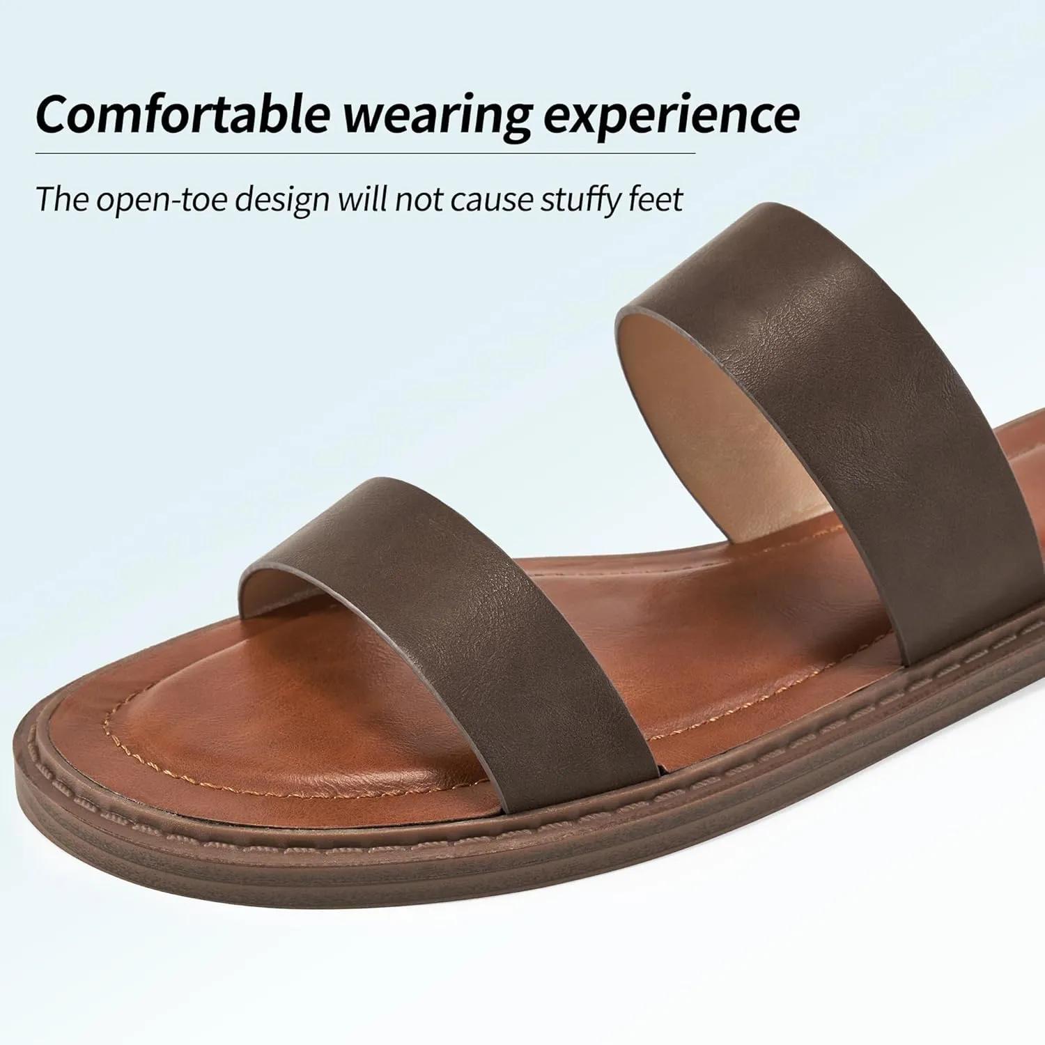 Aomigoct Flat Sandals Women Summer: Comfortable Beach Dressy Sandal for Women - Casual Walking Ladies Fashion Shoes