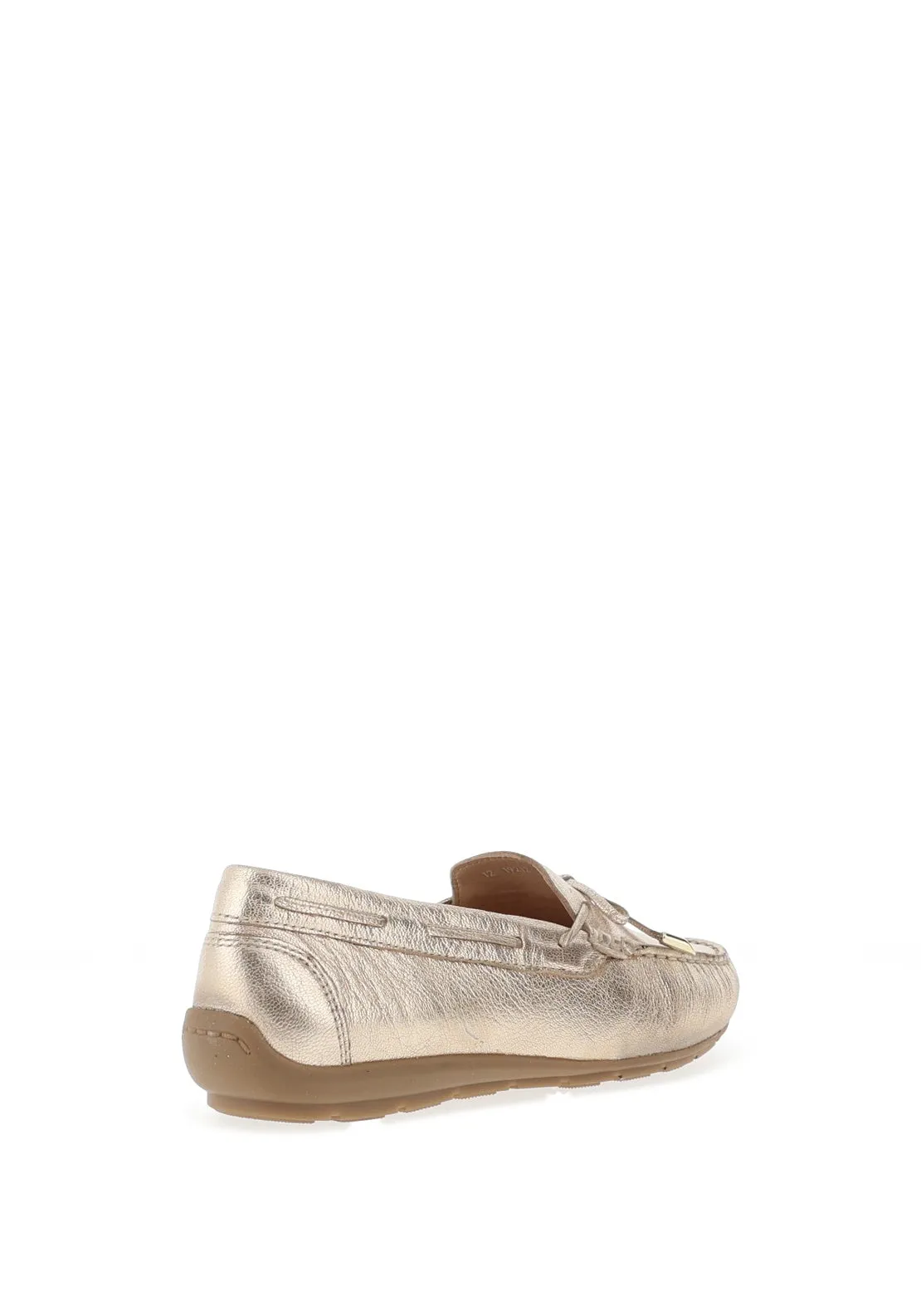 Ara Leather Stitching Detail Loafers, Platinum