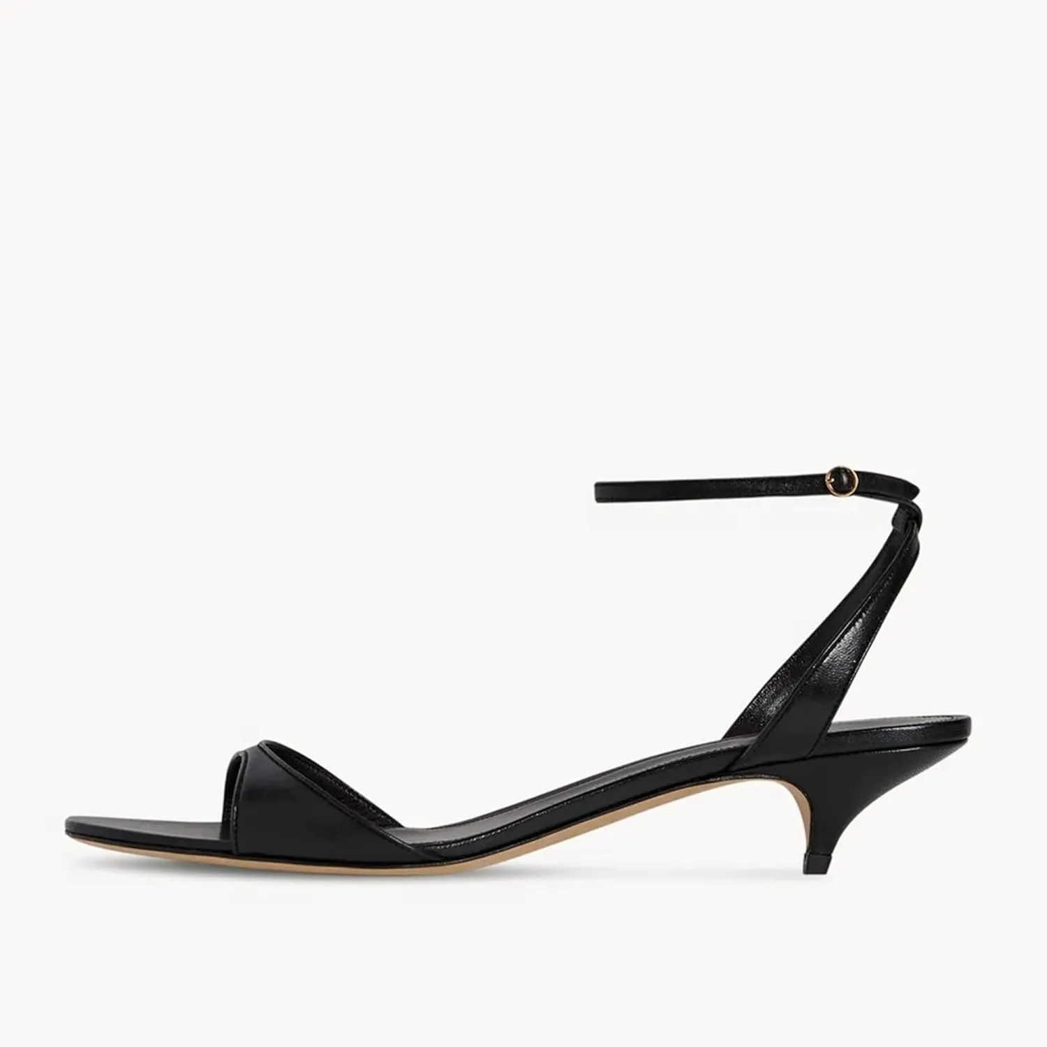 Arqa Adjustable Ankle Strap Kitten Sandals Almond Open Toe Slip On Backless Summer Low Heel Pumps Fashionable Dress Classic Wedding Simple Shoes