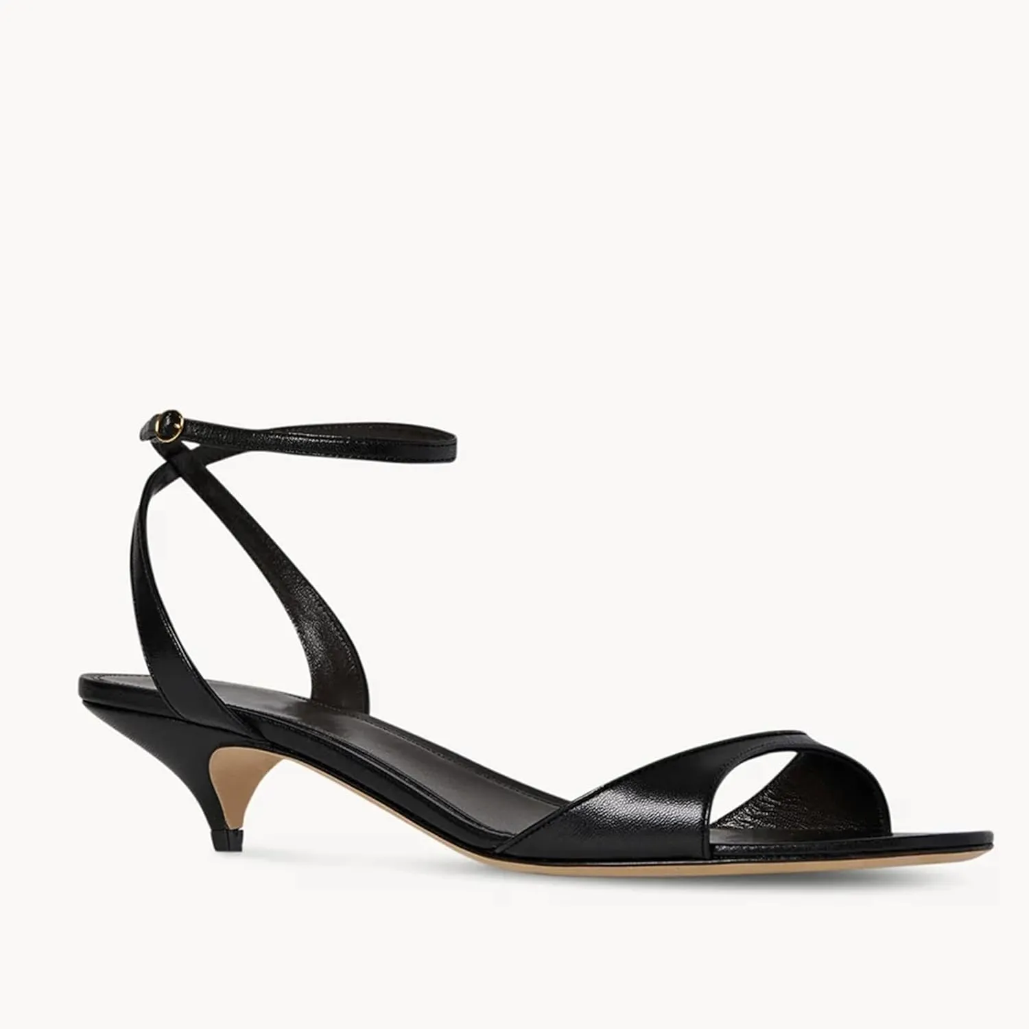 Arqa Adjustable Ankle Strap Kitten Sandals Almond Open Toe Slip On Backless Summer Low Heel Pumps Fashionable Dress Classic Wedding Simple Shoes