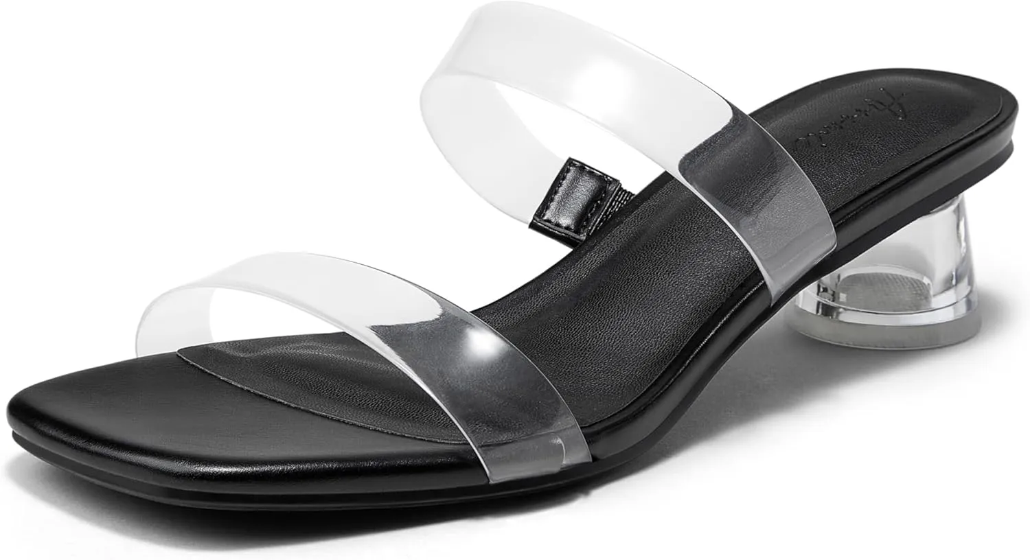 Arromic Womens Sandals Square Open Toe Low Heel Sandals Two Strap Heeled Sandals for Women Slip on Heels Comfort Summer Dress Shoes