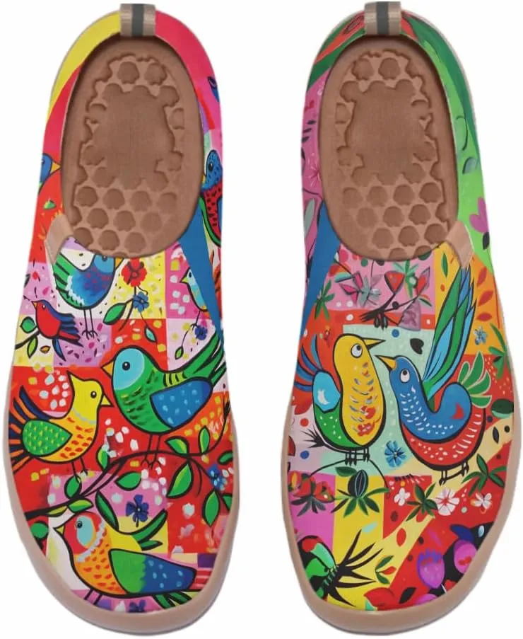 Art Painted Shoes for Women Knit Slip On Loafers Lightweight Casual Walking Sneaker