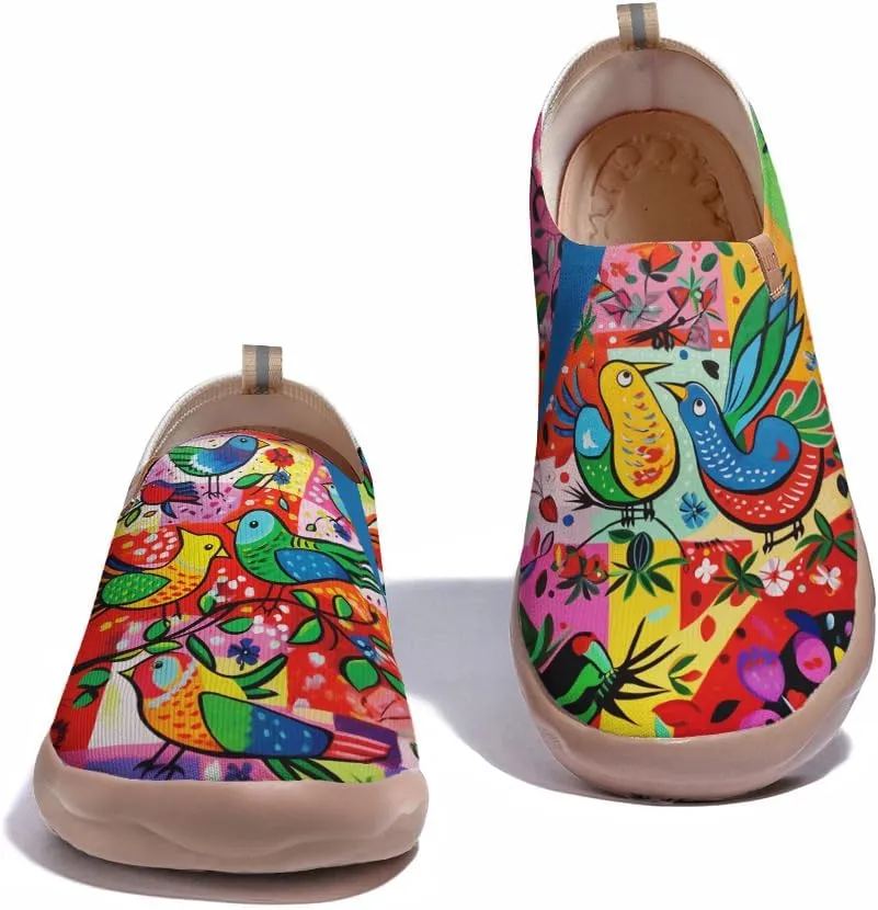 Art Painted Shoes for Women Knit Slip On Loafers Lightweight Casual Walking Sneaker