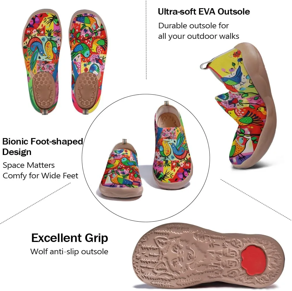 Art Painted Shoes for Women Knit Slip On Loafers Lightweight Casual Walking Sneaker