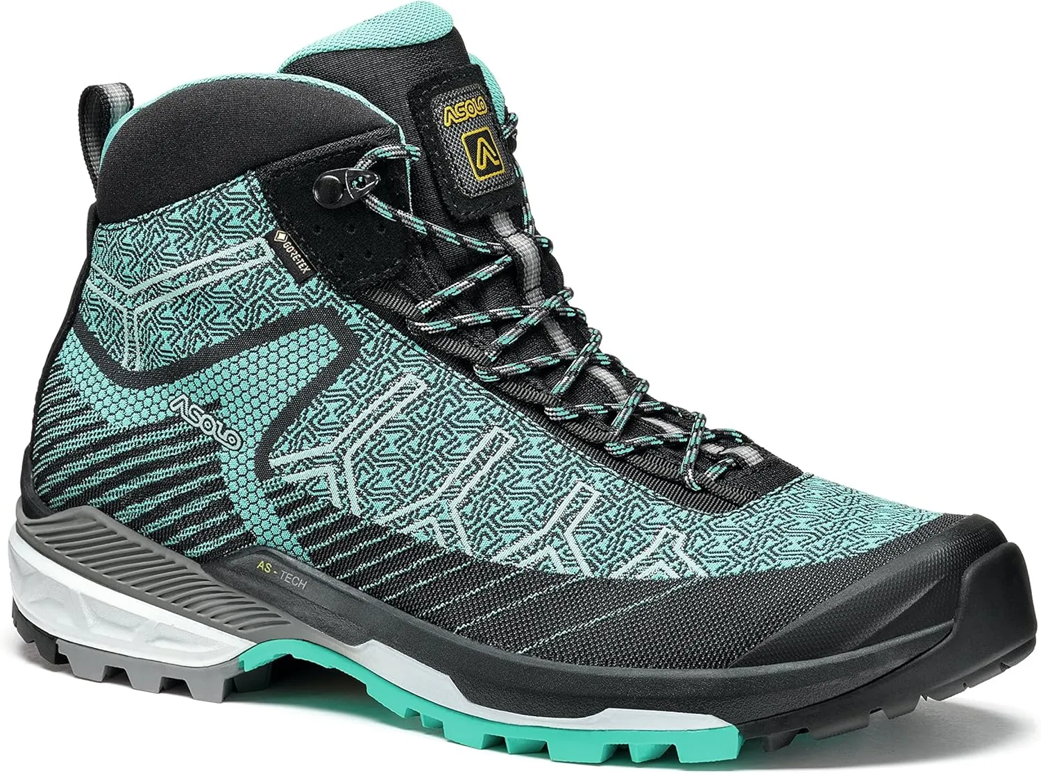 ASOLO Women's Falcon Jacquard Evo GV Boots Black/Hydro Green 7.5