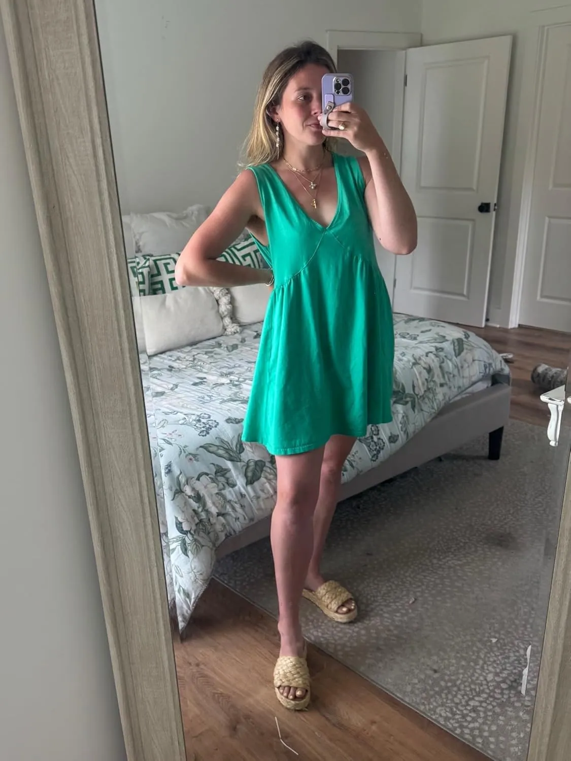 Athlisan Womens Summer Sleeveless Mini Dress Casual Loose V Neck Sundress with Pockets