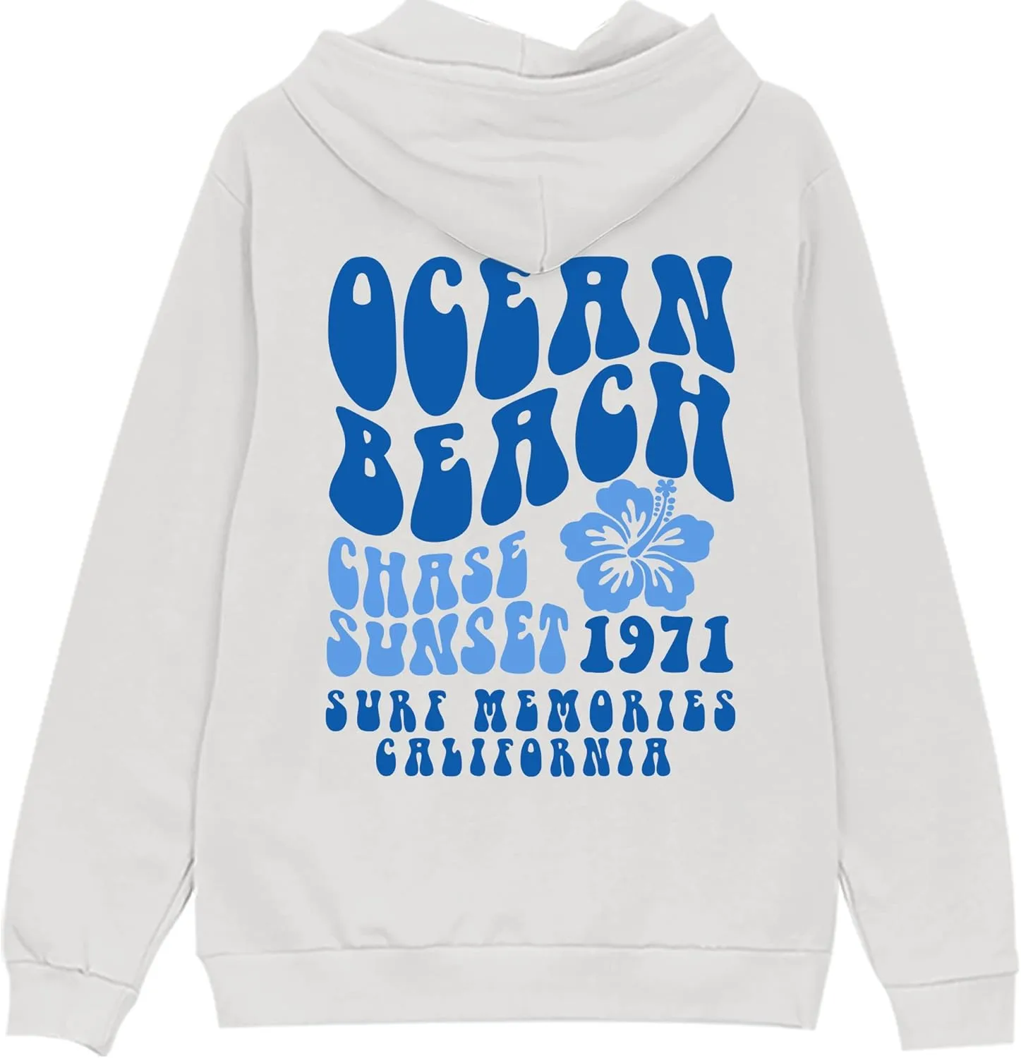 AuTum Ocean Beach Chase Sunset Hoodie - Siesta Beach Hoodie, Ocean Beach Hoodie Aesthetic, Words On Back Hoodie White 3XL