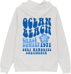 AuTum Ocean Beach Chase Sunset Hoodie - Siesta Beach Hoodie, Ocean Beach Hoodie Aesthetic, Words On Back Hoodie White 3XL