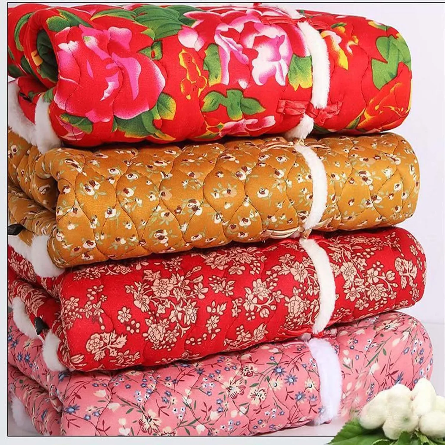 Autumn and Winter Women's Cotton Clothes Retro Chinese Northeast Big Flower Cotton Clothes Mom's Clothing