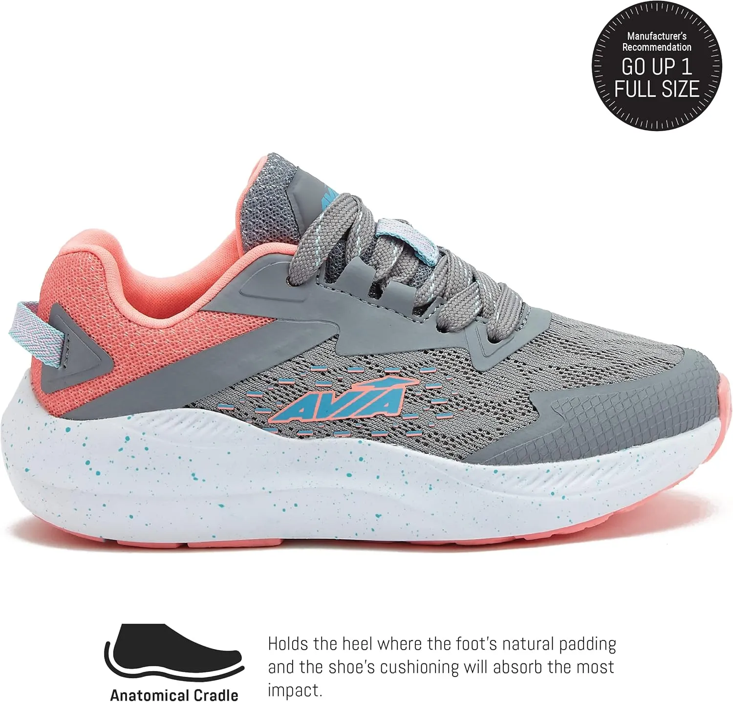 Avia Avi-Storm Girls' Sneakers - Lightweight Tennis, Athletic, Running Shoes for Girls - Toddler, Little Kid, and Big Kid Sizes 11 to 6