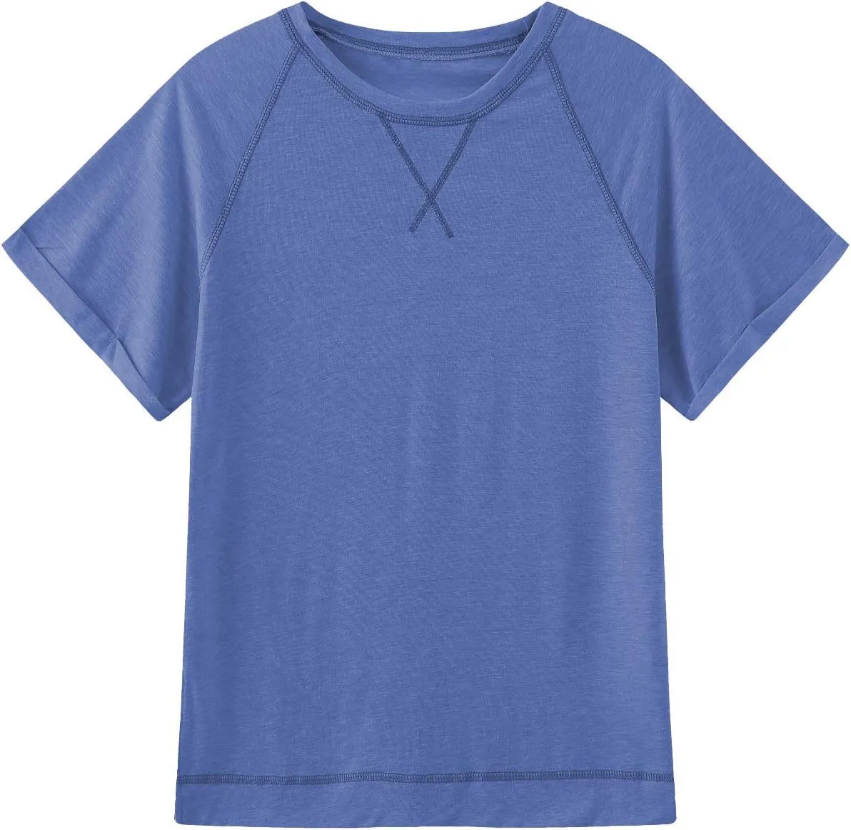 ayreus Women's Casual Short Sleeve T Shirts Crewneck Raglan Tees Side Split Summer Tunic Tops