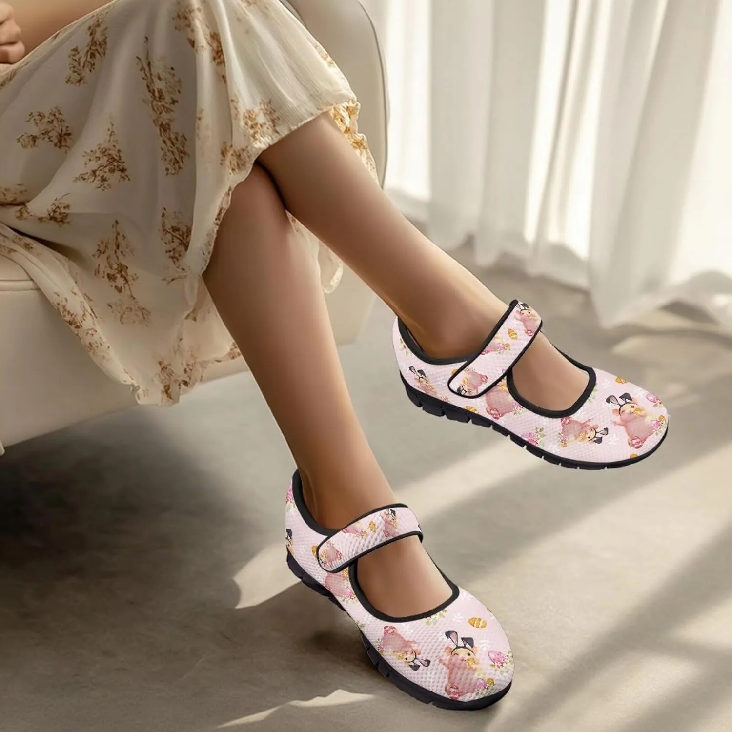 Binienty Mary Jane Shoes Women Wide Width Dress Flats Round Toe Non Slip Low Cut Casual Travel Shoes