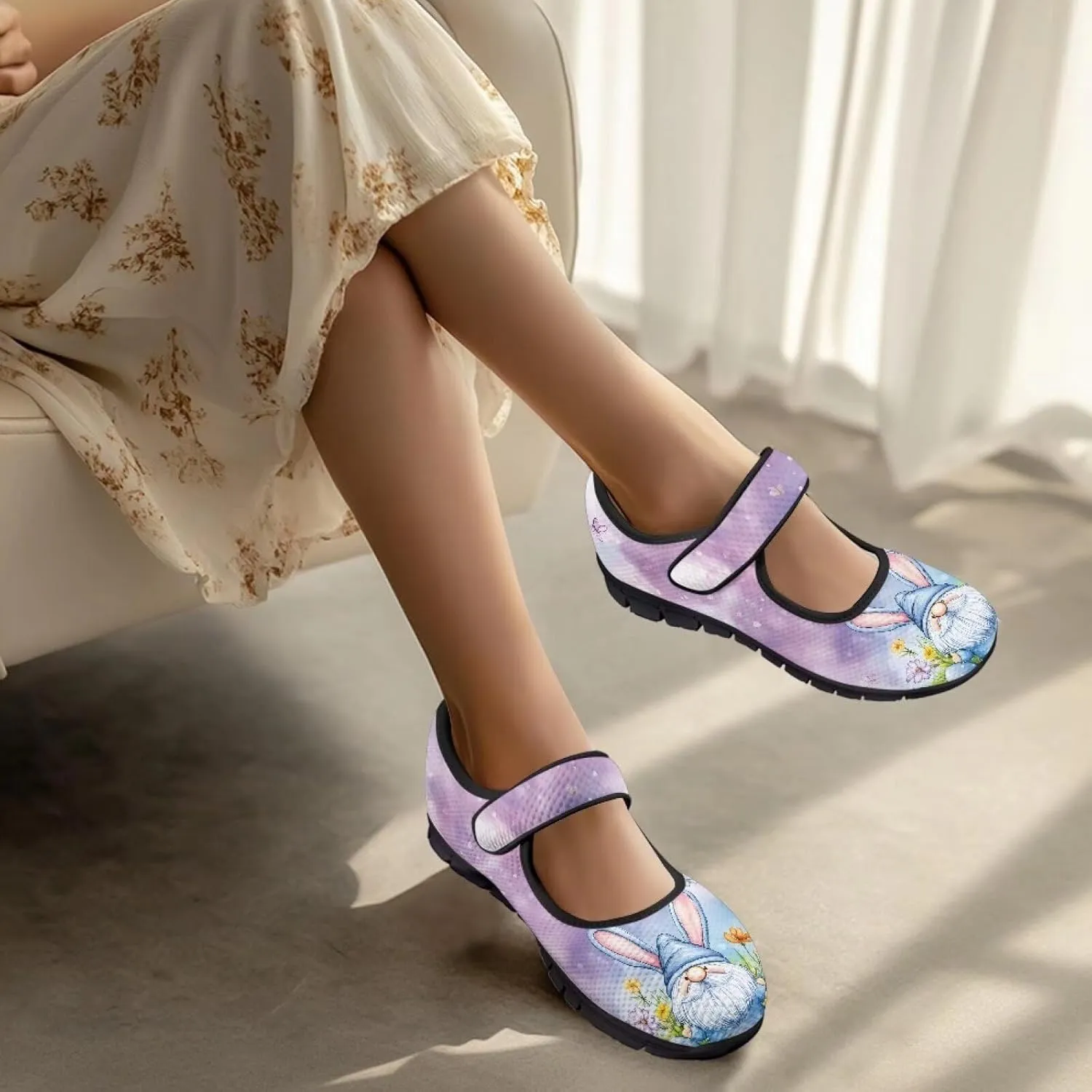 Binienty Mary Jane Shoes Women Wide Width Dress Flats Round Toe Non Slip Low Cut Casual Travel Shoes