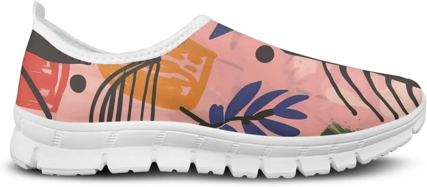 Biyejit Women's Breathable Shoes Comfortable Walking Sneakers Wide Fit Go Walk Slip on Loafers Tennis Soft Summer Shoes