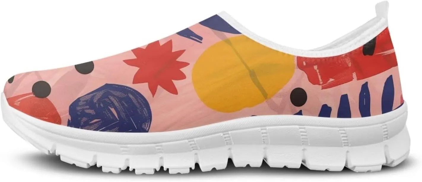 Biyejit Women's Breathable Shoes Comfortable Walking Sneakers Wide Fit Go Walk Slip on Loafers Tennis Soft Summer Shoes