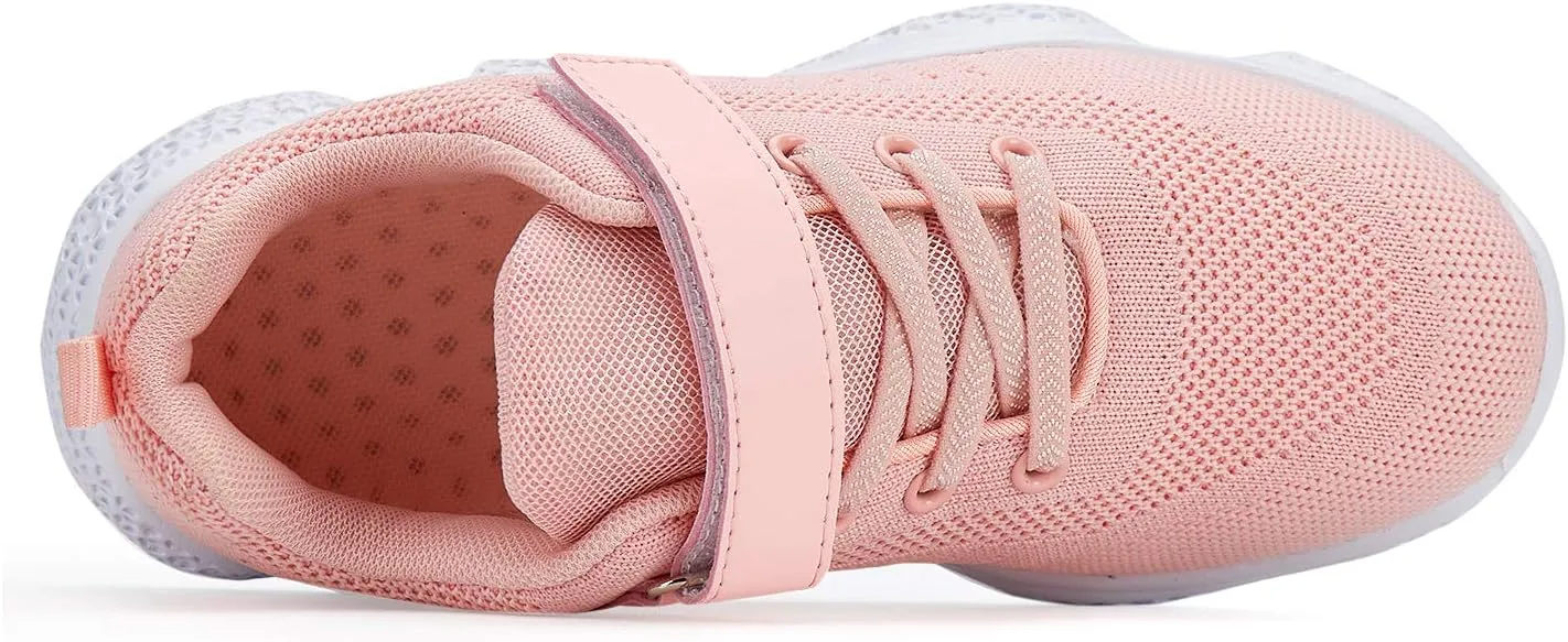 Boys Girls Sneakers Knitted Mesh Sports Shoes Breathable Lightweight Running Shoes for Kids Fashion Athletic Casual Shoes (Little/Big)
