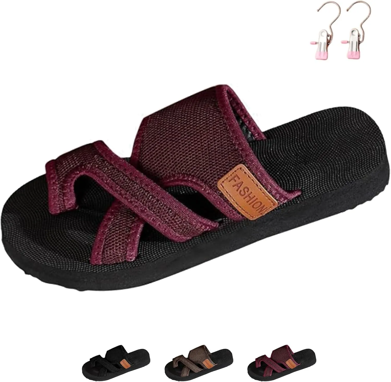 Breathable Mesh Slide Sandals For Women, Women's Hollow Mesh Slide Sandals With Toe Loop Slippers