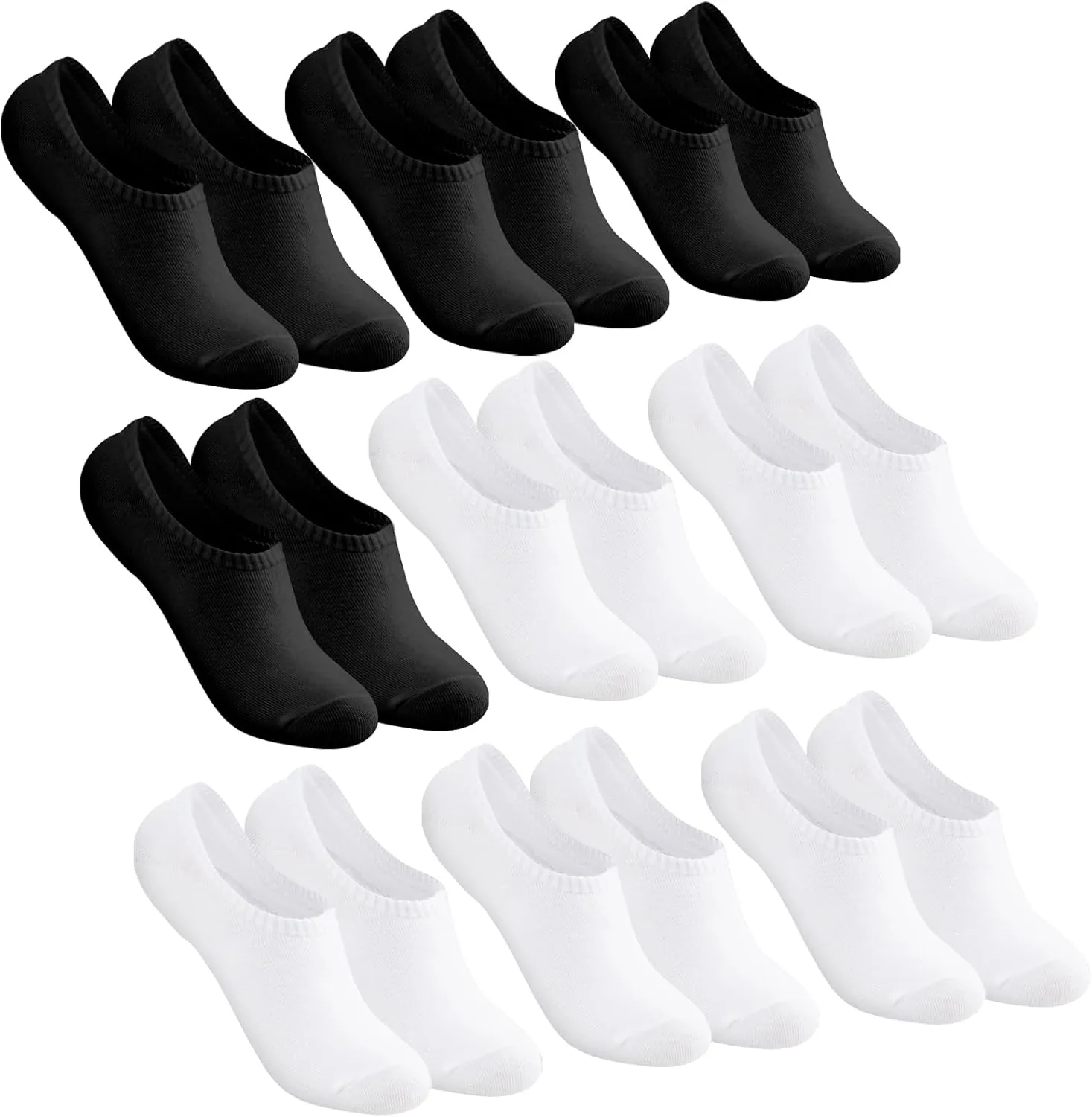 Buauty No Show Socks Womens Men Ankle Socks Short Low Cut Invisible Liner Non Slip Casual Athletic Boat Socks 6 Pairs