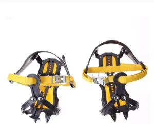 Bundled Crampons 10 Point Manganese Steel Crampons Snowboard for Clim Hiking and Skiing