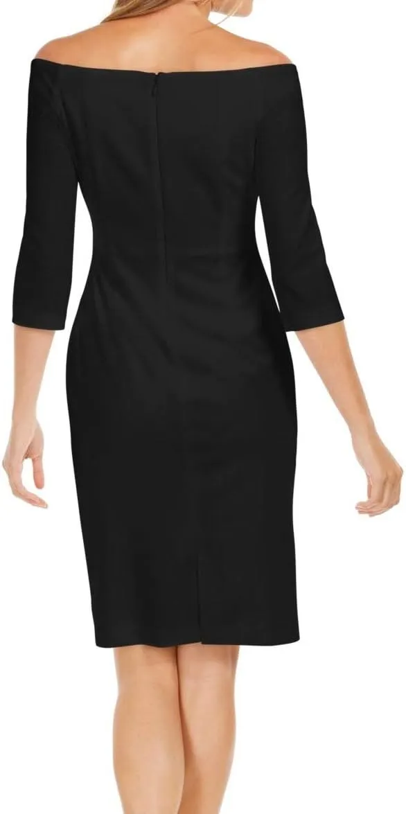 Calvin Klein Women's Three Quarter Sweetheart Off-The-Shoulder Cocktail Dress