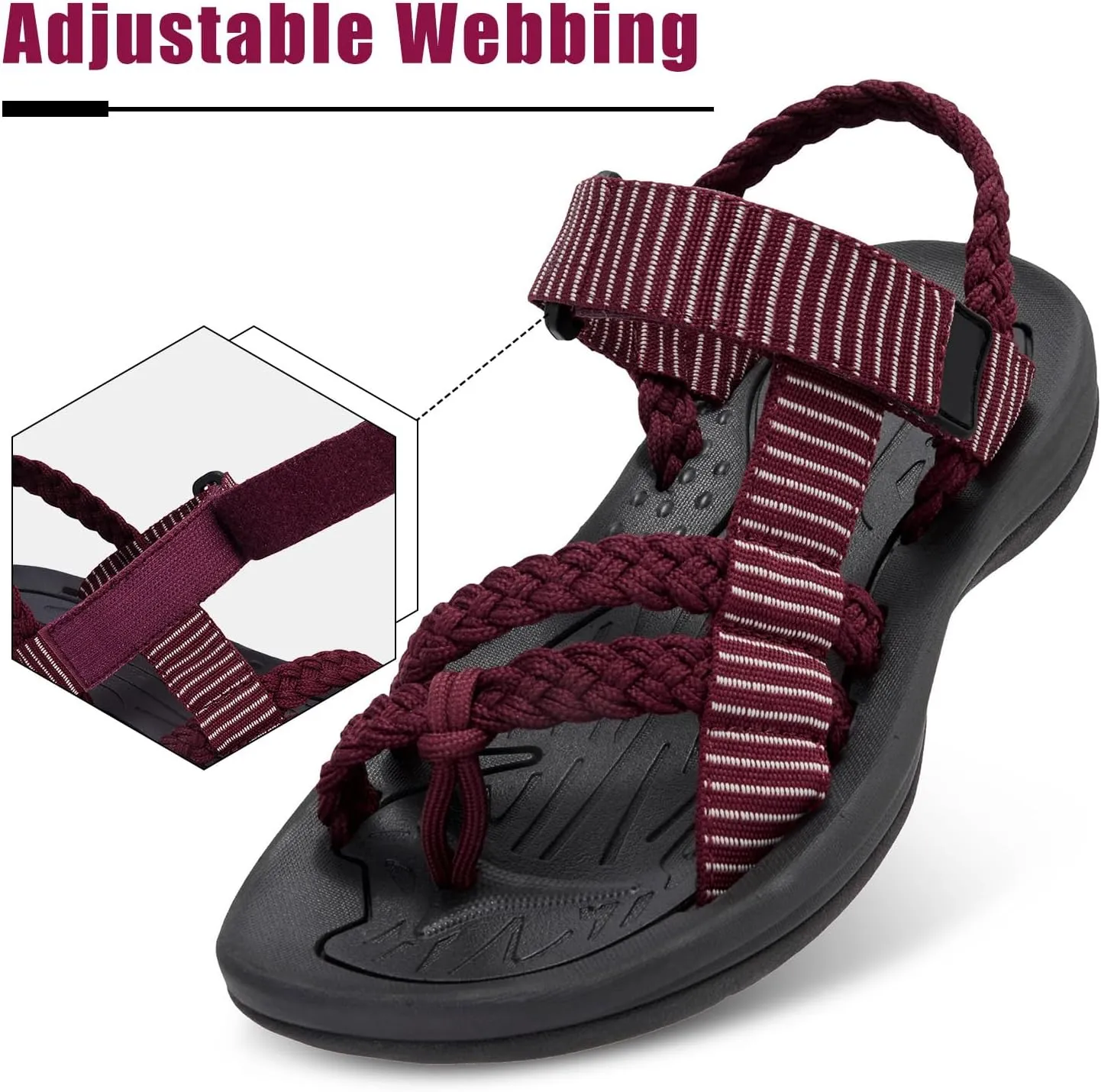 CAMEL CROWN Women's Hiking Sandals Comfortable Walking Sandals for Women Flip Flop Sandals Athletic Sport Sandals