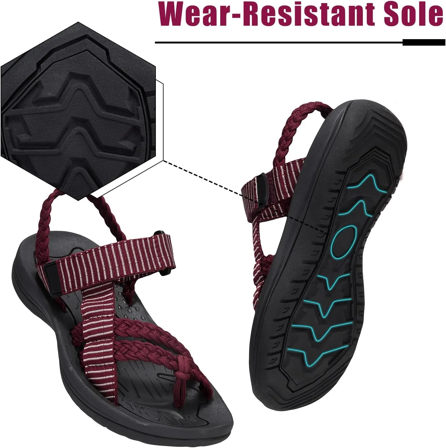 CAMEL CROWN Women's Hiking Sandals Comfortable Walking Sandals for Women Flip Flop Sandals Athletic Sport Sandals