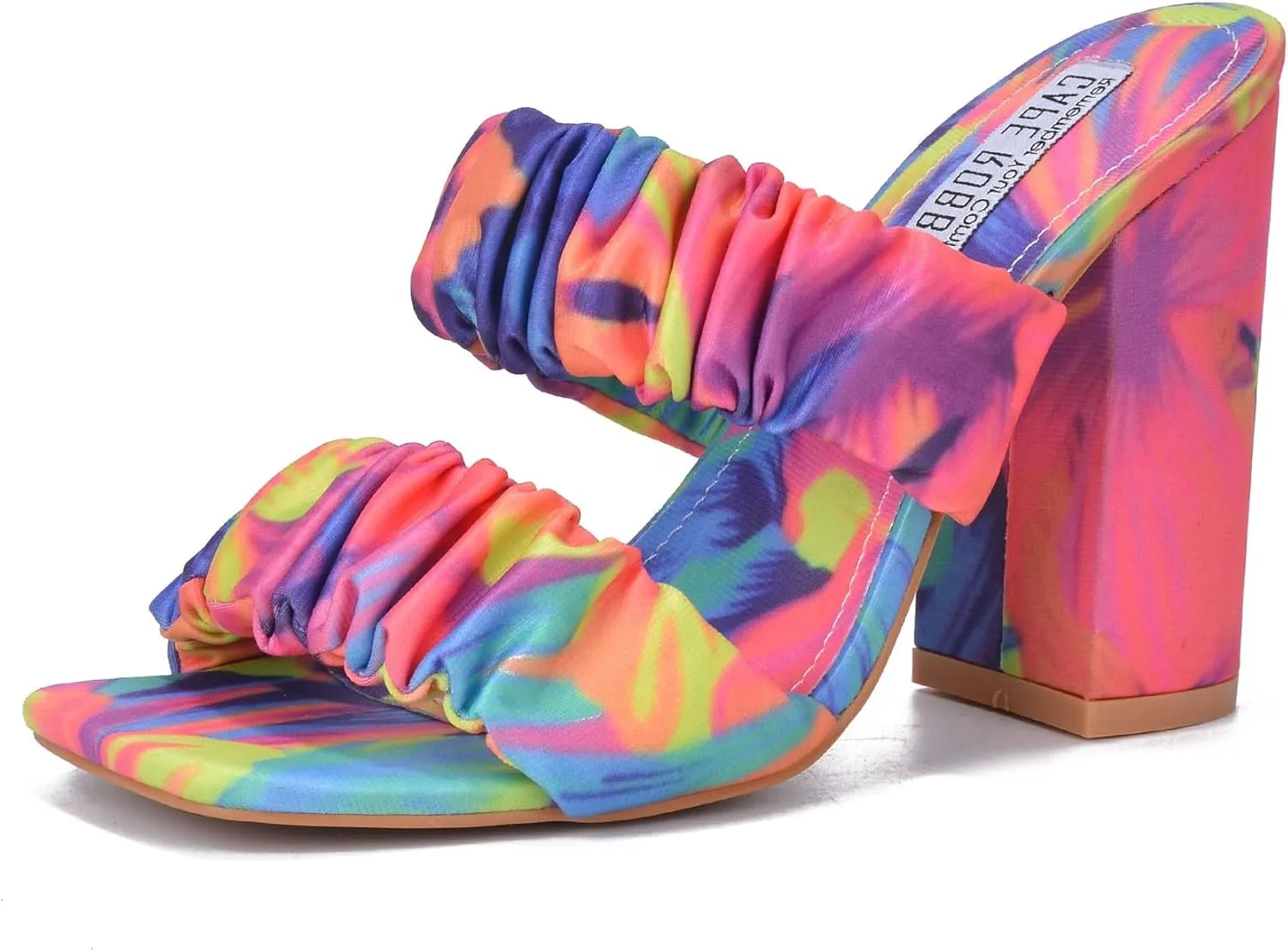 Cape Robbin Women's Chunky High Heels - Strappy Square Open Toe Sandals (RIE Del)