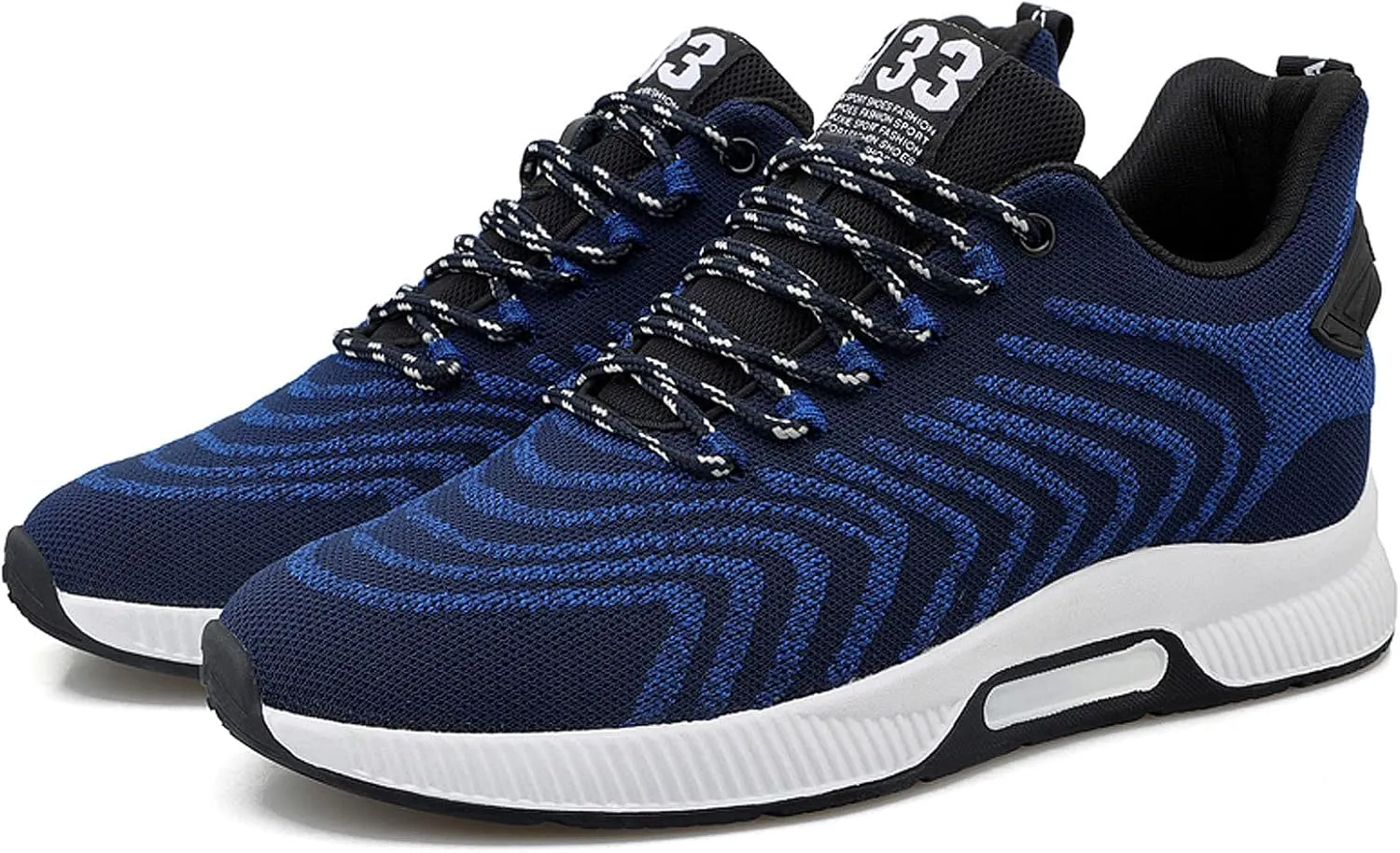 CERYTHRINA Men Elevator Sneakers Invisible Height Increasing Elevator Shoes Sports Shoes 2.36 Inches Breathable Lace up Sneakers