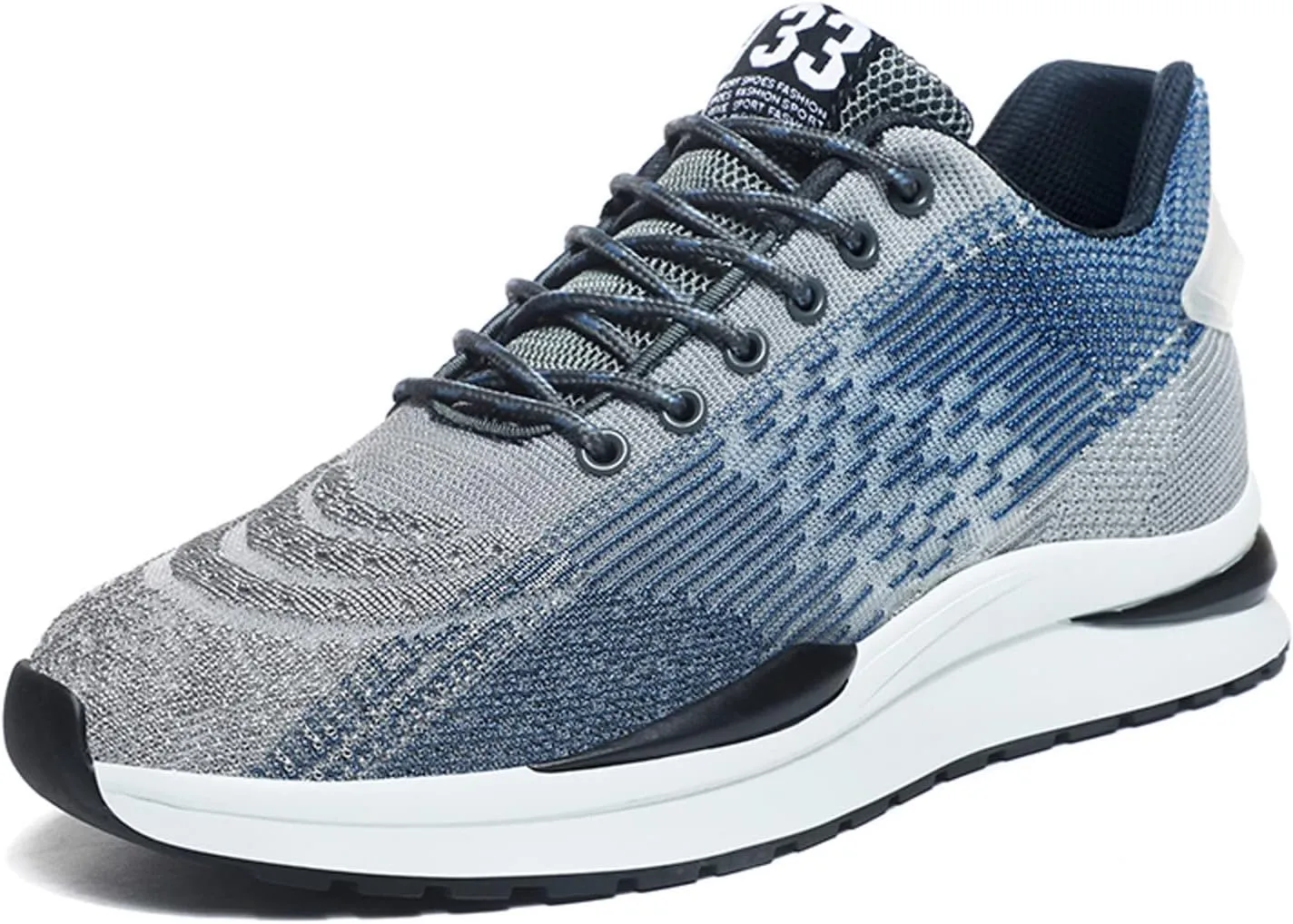 CERYTHRINA Men Elevator Sneakers Sports Shoes Invisible Height Increasing 2.36 Inches Taller Elevator Shoes Lace up Fashion Sneakers