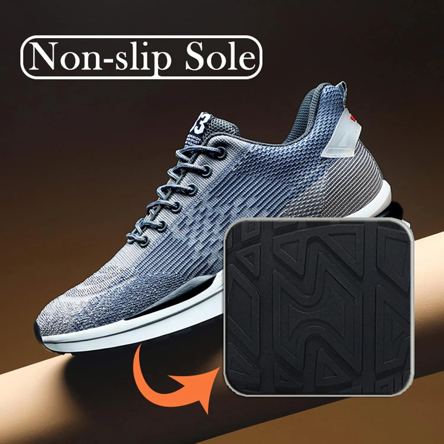 CERYTHRINA Men Elevator Sneakers Sports Shoes Invisible Height Increasing 2.36 Inches Taller Elevator Shoes Lace up Fashion Sneakers