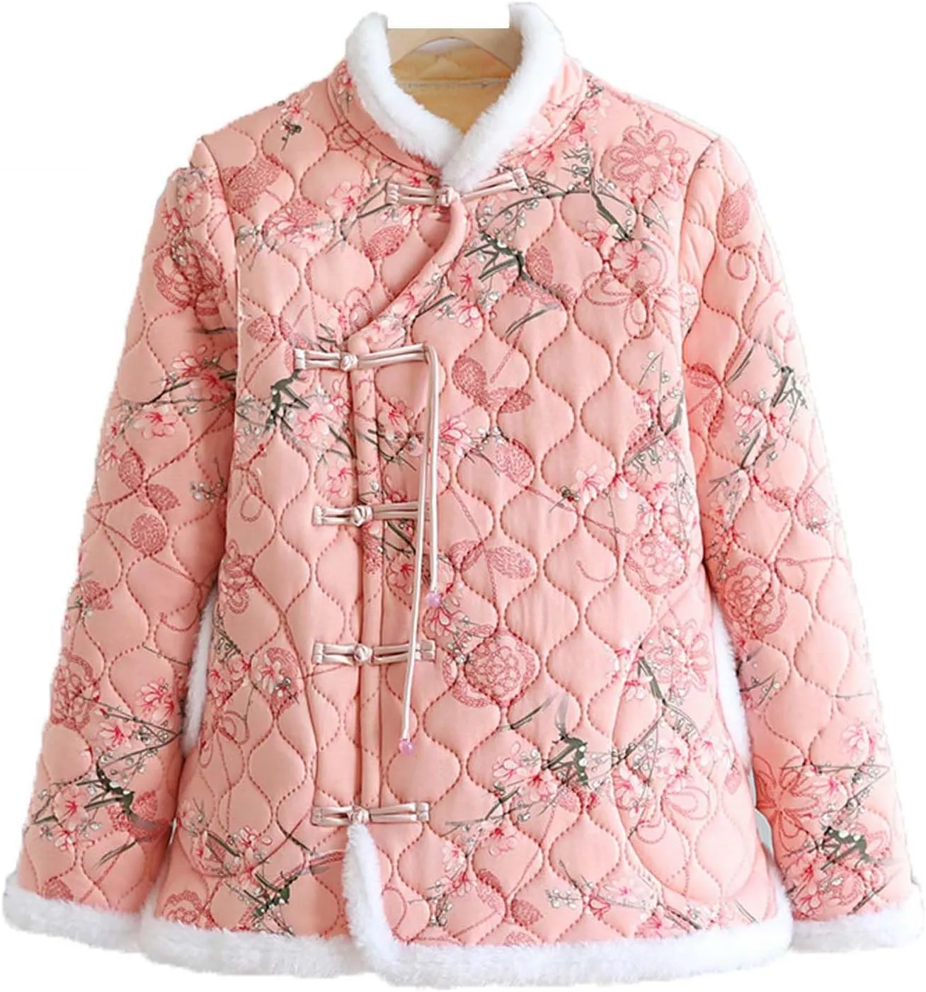 Chinese style Northeast large flower pattern thick cotton jacket retro women's Northeast short cotton jacket