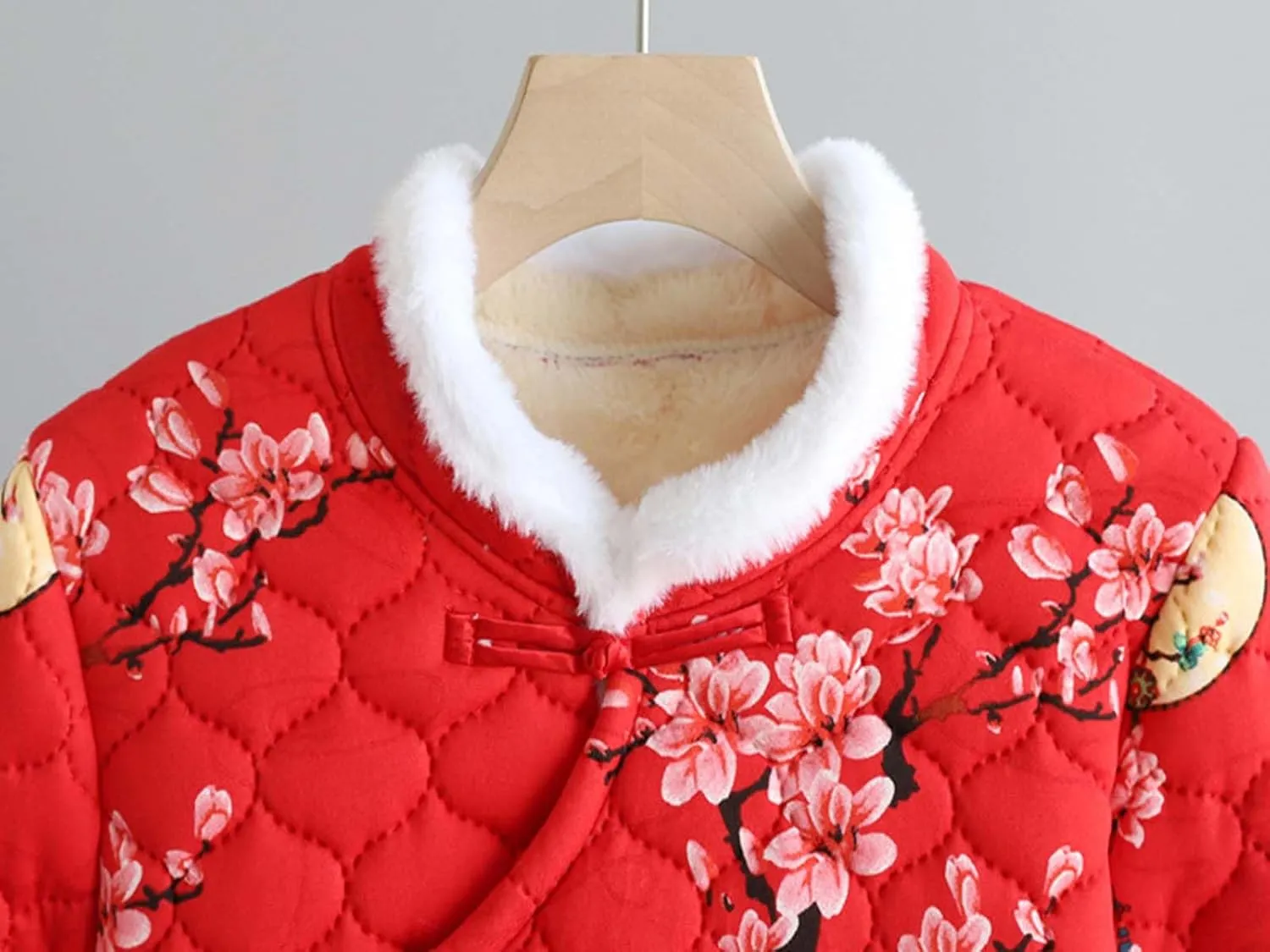 Chinese style Northeast large flower pattern thick cotton jacket retro women's Northeast short cotton jacket