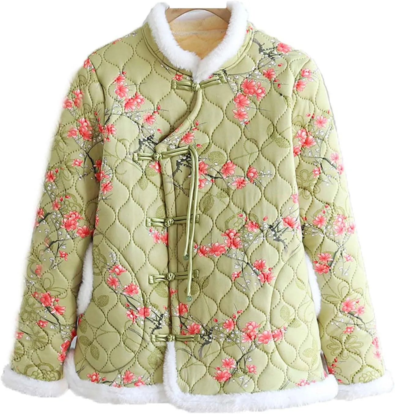 Chinese style Northeast large flower pattern thick cotton jacket retro women's Northeast short cotton jacket