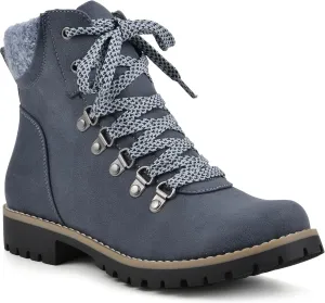 CLIFFS BY WHITE MOUNTAIN Women's Shoes Primed Lugged Lace-Up Ankle Bootie