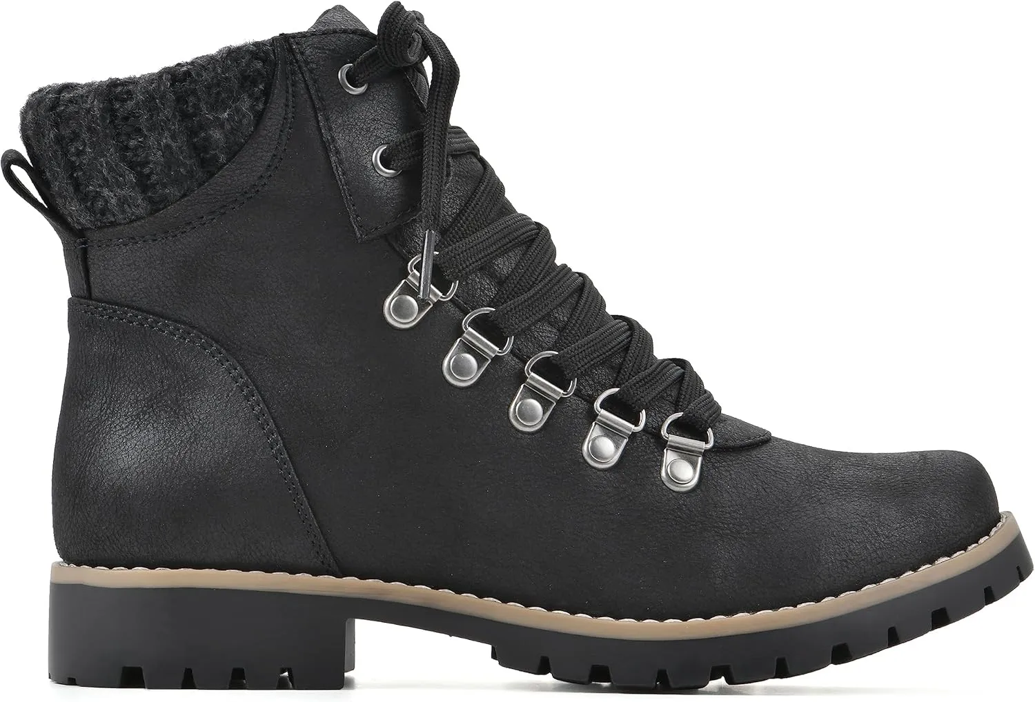 CLIFFS BY WHITE MOUNTAIN Women's Shoes Primed Lugged Lace-Up Ankle Bootie