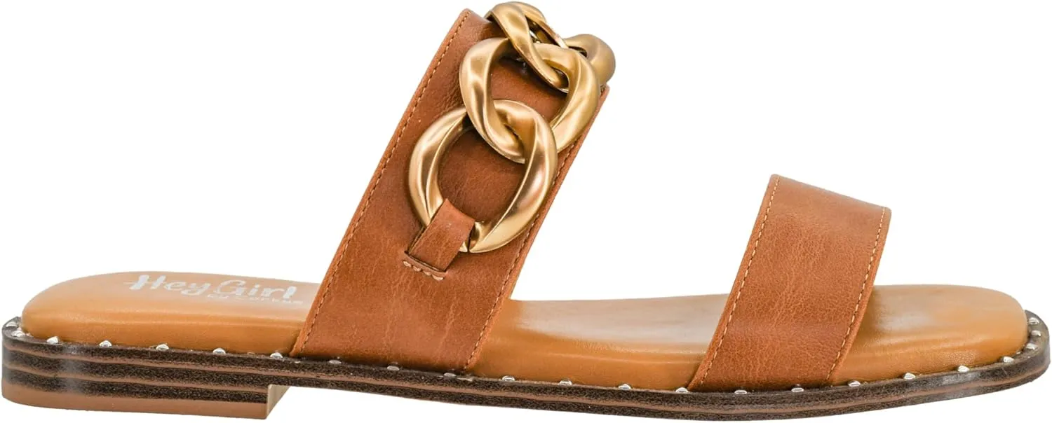 Corkys Footwear Womens Catch Flights Not Feelings Sandals - Comfort Meets Chic with Lightweight Feel and Chunky Chain Detail, Comfortable Cushion insoles
