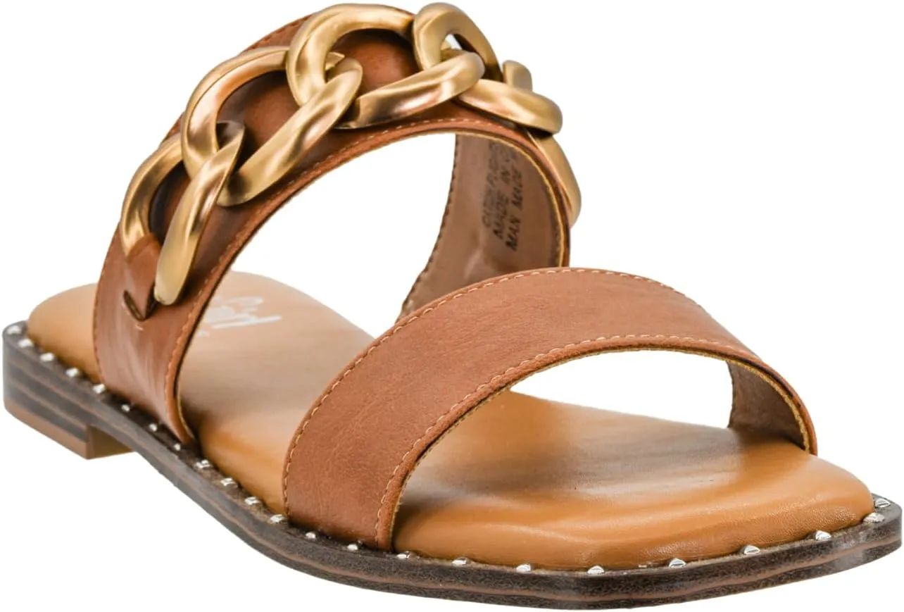 Corkys Footwear Womens Catch Flights Not Feelings Sandals - Comfort Meets Chic with Lightweight Feel and Chunky Chain Detail, Comfortable Cushion insoles
