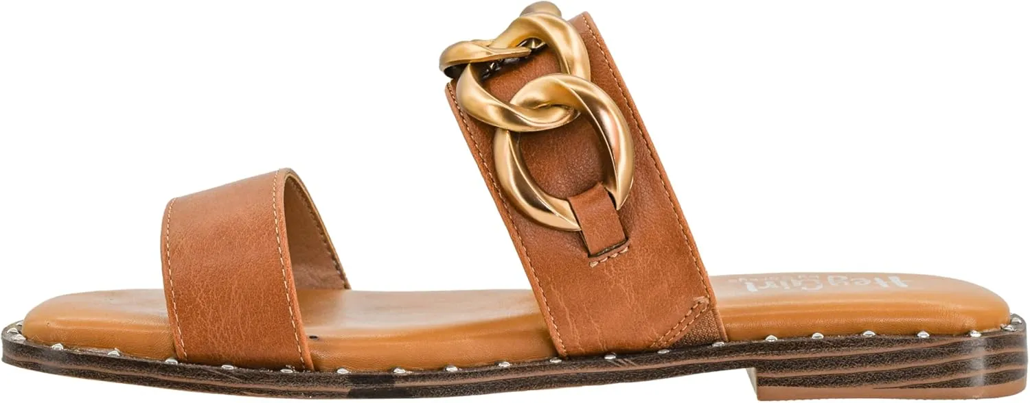 Corkys Footwear Womens Catch Flights Not Feelings Sandals - Comfort Meets Chic with Lightweight Feel and Chunky Chain Detail, Comfortable Cushion insoles